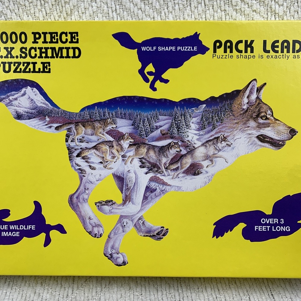 Sealed FX Schmid Pack Leader 1000 Piece Wolf Shape Puzzle 3 Foot Long New Sealed - Picture 3 of 12